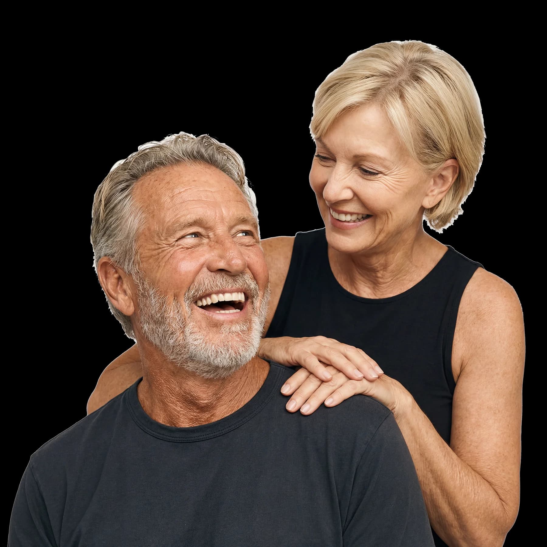 Happy senior couple smiling together